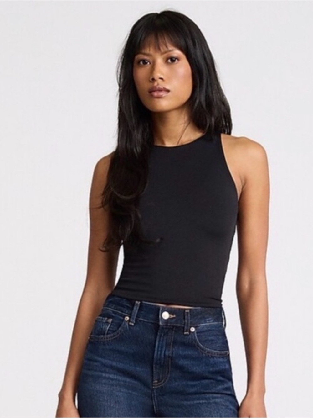 Express High Neck Body Contour Crop Tank